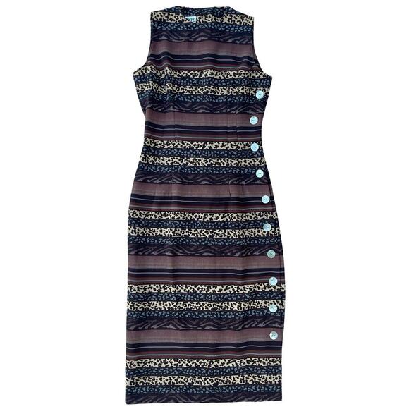 J. Stevens by Carol Escritor Vintage 80s/90s Sleeveless Midi Dress - Size 2 est. - Picture 2 of 9